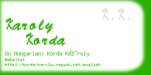 karoly korda business card